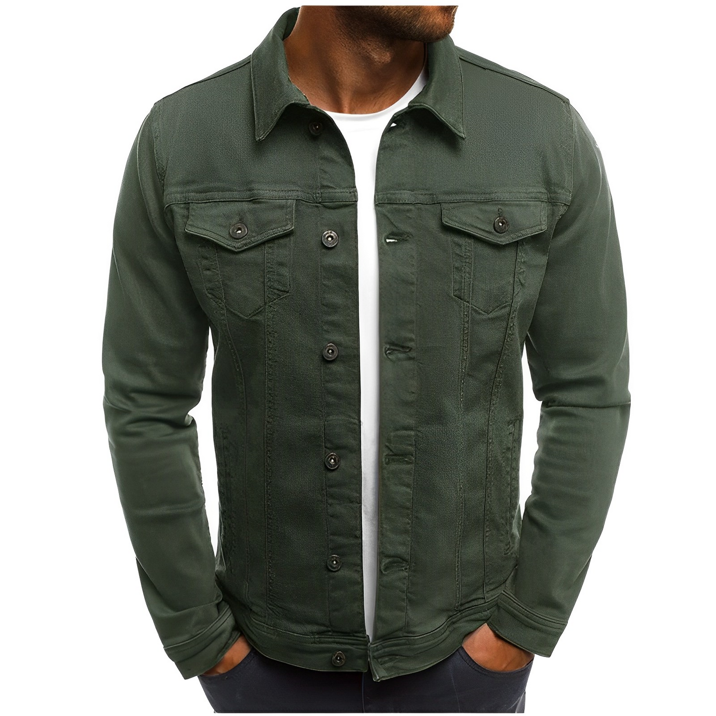 Men’s Denim Jacket with Collar