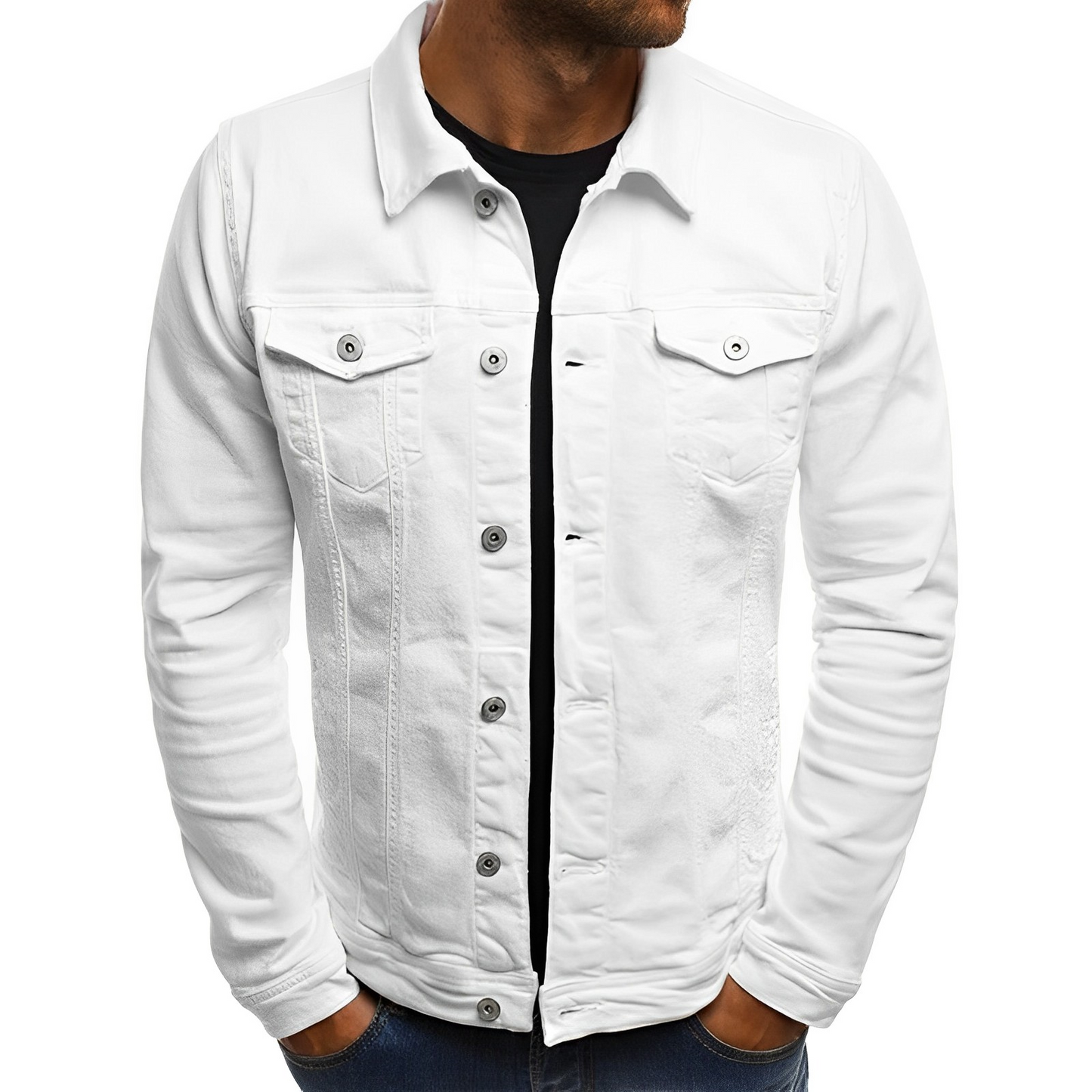 Men’s Denim Jacket with Collar