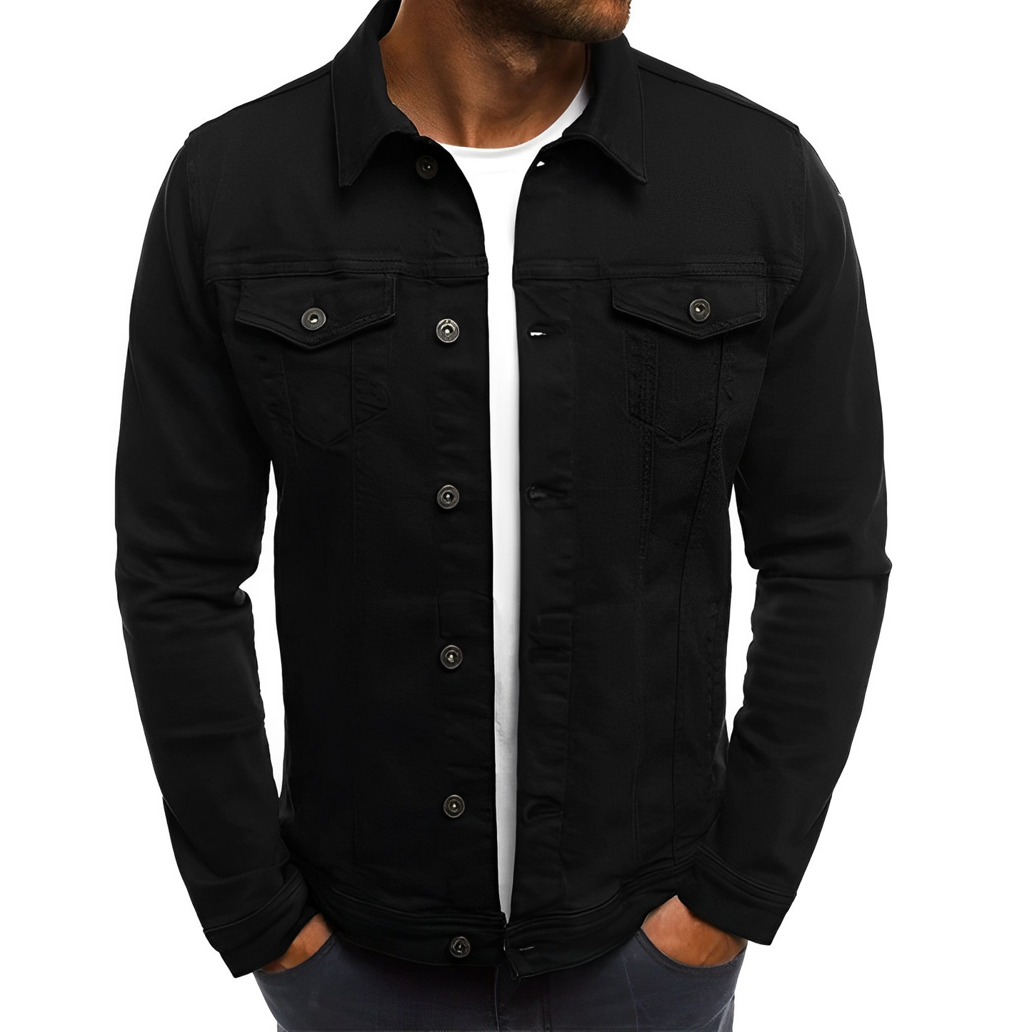 Men’s Denim Jacket with Collar