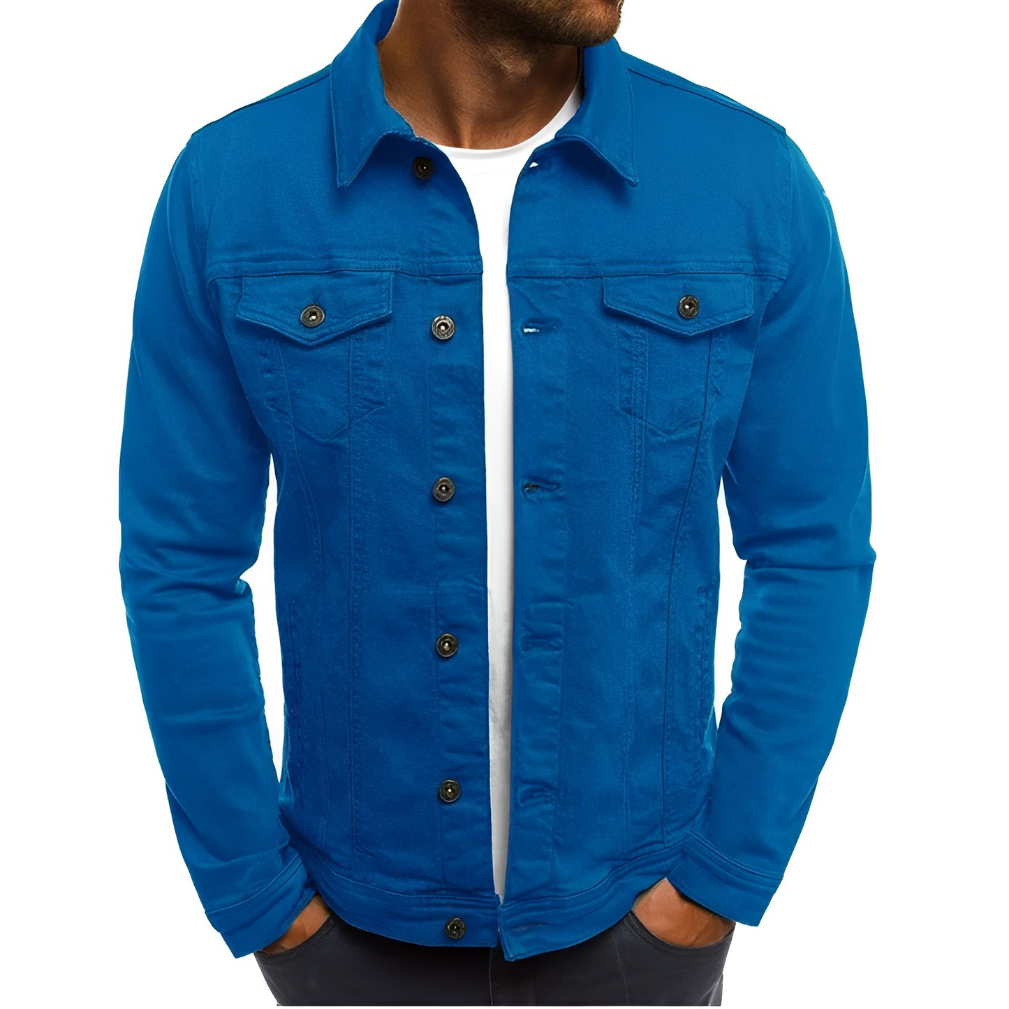 Men’s Denim Jacket with Collar