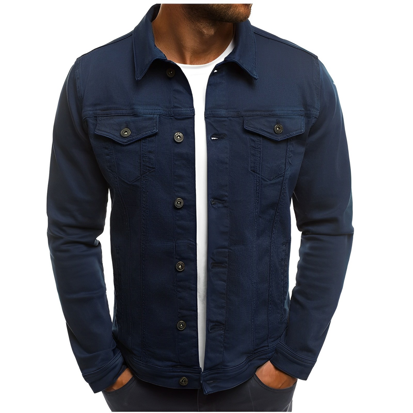 Men’s Denim Jacket with Collar
