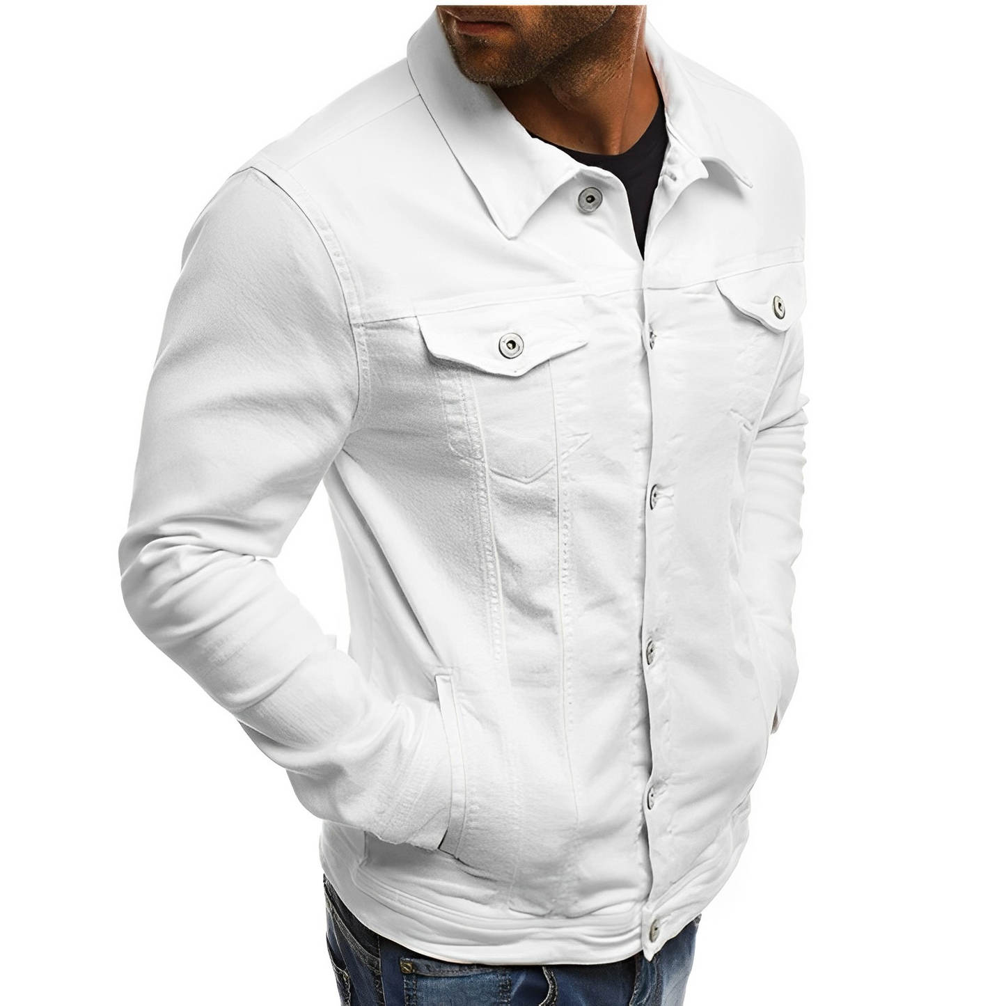 Men’s Denim Jacket with Collar