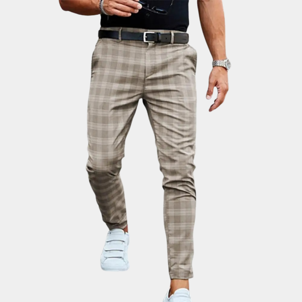 Heren Slim Fit Ruitede Brog