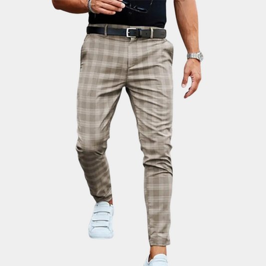 Heren Slim Fit Ruitede Brog