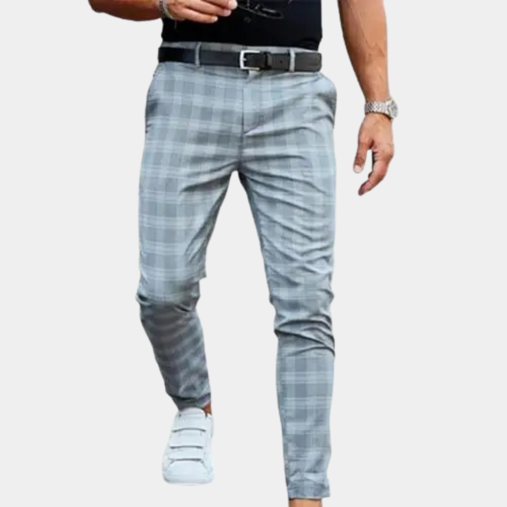 Heren Slim Fit Ruitede Brog