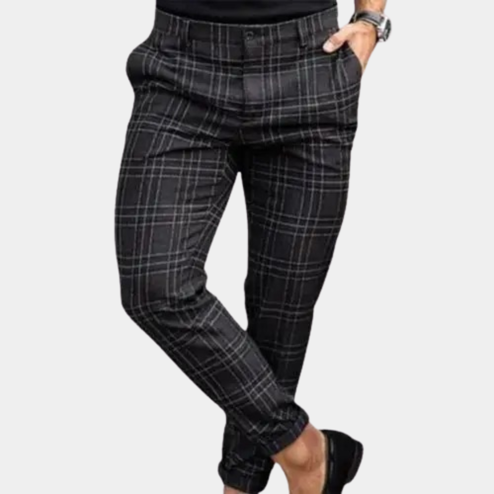 Heren Slim Fit Ruitede Brog