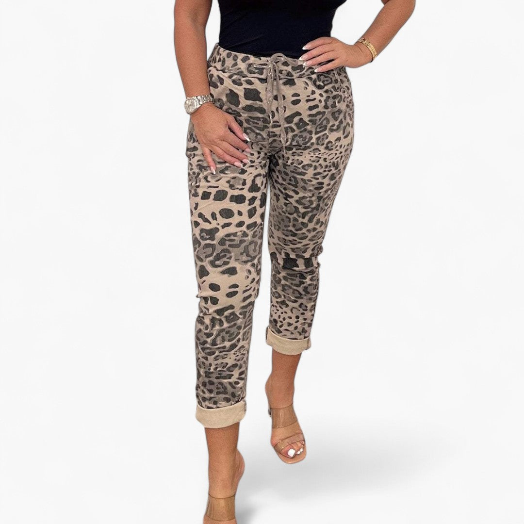 Dame Camouflage Print Bukser